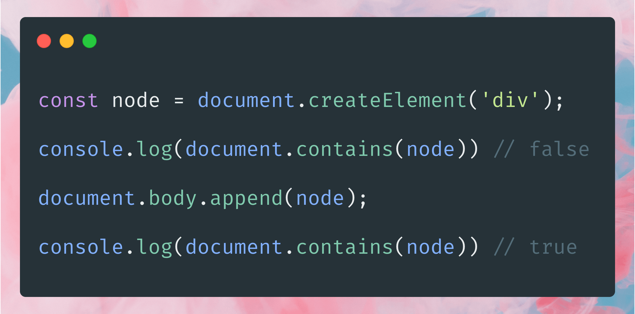 Implementing the DOM contains() method
