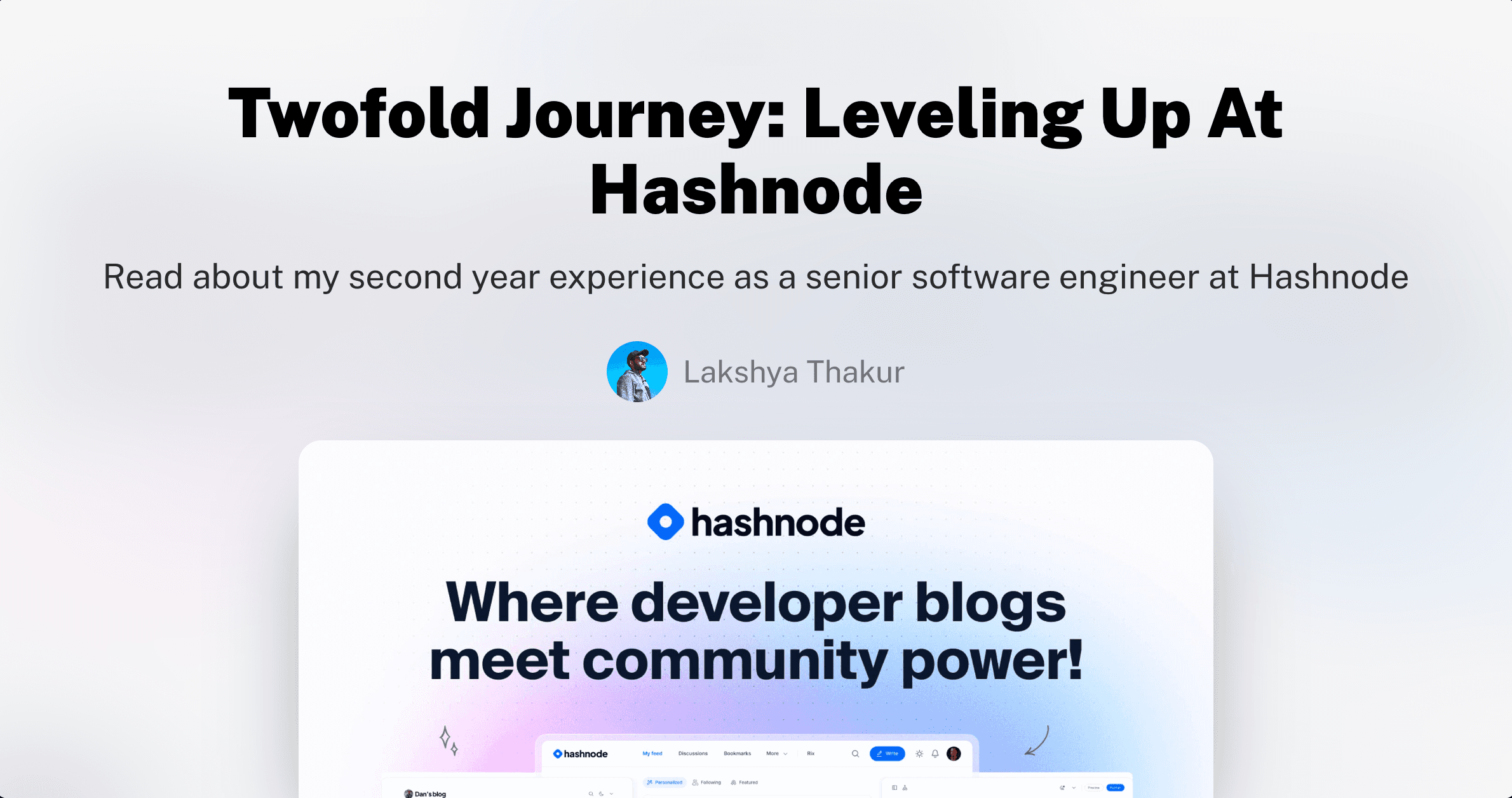 Twofold Journey: Leveling Up At Hashnode